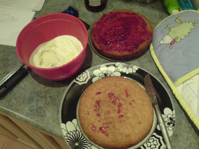 Whipped cream and jam